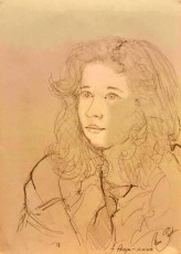 Przylga Portret Alicji - rysunek ołówkiem, sesja 15 minut.