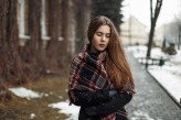 Alonesdj Beautiful stylish girl with a stylish scarf in a snowy day