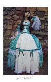 daraya_crafts turkusowa suknia z gorsetem własnego projektu

