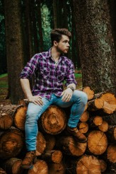 volveng Channeling my inner lumberjack vibes as I sit among the logs in the heart of the forest. There's something empowering about being in the presence of majestic trees, feeling the strength and confidence of the woods. 