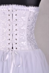 riz gorsetowa biała sukienka wiązana satynową tasienką :)