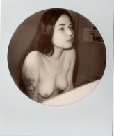 photosbypepper Sonja J., photographed by pepper on Impossible b/w round frame film, Berlin 2016