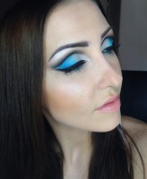 ewela393 blue, gradient, cut crease, eye, makeup