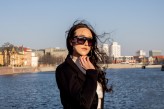 losiax #fashion #city #center #wrocław #river #buildings #sun #glasses #white #blue #brunett #model #sky