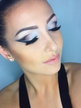 ewela393 cat eye smokey eye, glitter liner