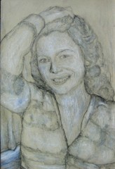 vlod "Portret Ewy", rysunek ołówkiem ze zdjęcia , 13x 9 cm, 1982r.