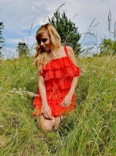 dawie_666 #sesja #plener #natura #blondynka #czerwona sukienka