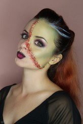 azime-make-up Miss Frankenstein- tutorial:
http://azime-make-up.blogspot.com/2015/09/258-miss-frankenstein-tutorial.html