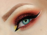 roxanne_makeup_artist Zbliżenie na oko. Kolory inspirowane barwami domu Gryffindor.