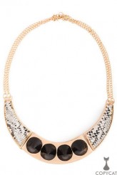 copycat Studded Fashion Necklace Grey