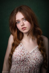 davew Portrait of Cute Dominika in a Studio Shoot on Green Background