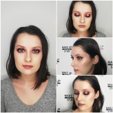 Neria Makijaż Spotlight wykonany na @masnymakeup.pl 
Do makijażu oka użyłam czerwonego cienia z dodatkiem brudnego brązu i czerni. Chciałam by cera była rozświetlona, co nie do końca udało mi się uchwycić na zdjęciach. 
