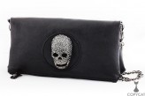 copycat Black Skull Clutch Leather Bag