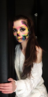 Elizabetka Neon Sceleton Face 