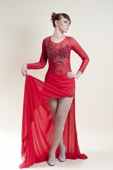 kama-ostaszewska Czerwona zwiewna suknia Viola
