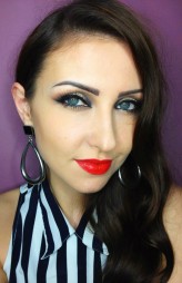 ewela393                             red, lips, classic, brown, eye, makeup, eyeliner, pin up, girl, style            