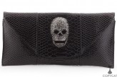 copycat Black Skull Clutch Bag