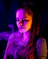 Panna_Merigold #portrait #portraitphotography #smoke #redhair #neon 