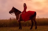 alicjanalepa #session#photoshoot#makeup#red#dress#model#horse#red#dress