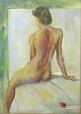 vlod ,Akt,, malarstwo ze zdjęcia, olej, wys. 50 cm, 2008 r.,