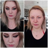 ewcioch Makijaż smoky eye ;) i kto by powiedział, że to ta sama dziewczyna ;)