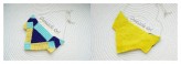 GwiazdaArt Geometryczny naszyjnik, wykonany z bawełnianych nici, podklejonych żółtym filcem. Kolory:mięta,fiolet,bananowy
Długość: 54 cm