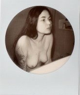 photosbypepper                             Sonja J., photographed by pepper on Impossible b/w round frame film, Berlin 2016            