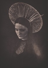 Laguncula Lady of sorrow/ Cyjanotypia na papierze akwarelowym, tonowana w kawie