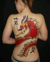 olgaMakeUp body painting - chiński smok