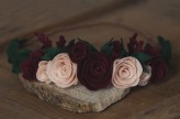 RedMoon-handmade półwianek w kolorze bordo-brzoskwinia