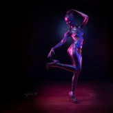 djphoto Girl in high heels. From metallography series.