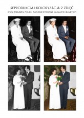 Krzyztovka                             Dwa zdjęcia ze ślubów z lat 80 odnowione oraz pokolorowane.            