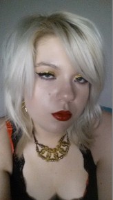 TopBlondi Glitter Gold Cat Eyes,Red Lips