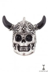 copycat Black Horns Skull Warrior Ring