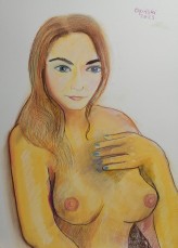 MichalOginski pastel na papierze popiersie kobiety