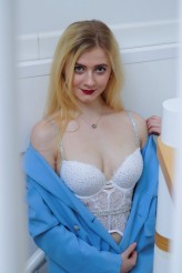 Boistka #sensual #nudity #blonde #girl #blue #white 